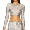 Crystal Sequin Cropped Top