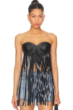 Dutton Faux Leather Top