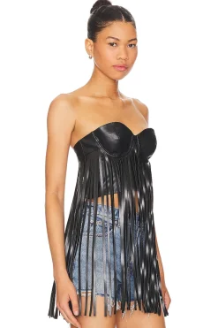 Dutton Faux Leather Top