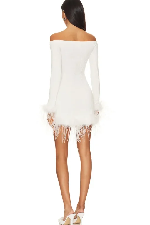 Ellerie Feather Knit Mini Dress