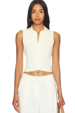 Esti Sleeveless Polo Vest Top