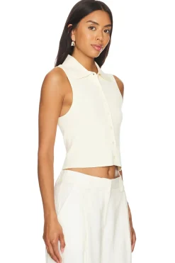 Esti Sleeveless Polo Vest Top