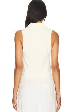 Esti Sleeveless Polo Vest Top