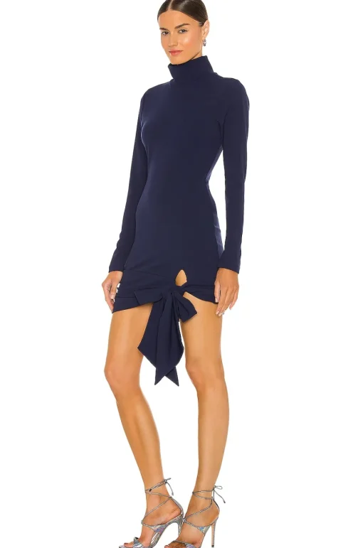 Hip Tie Turtleneck Dress